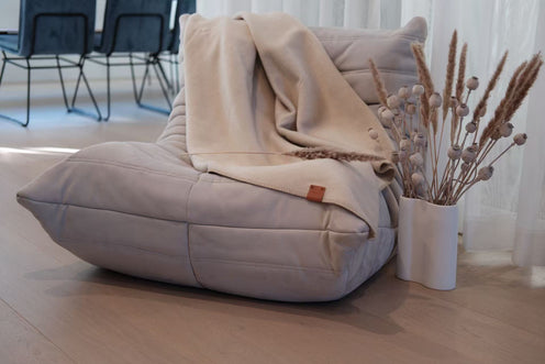 Veronica P. — customer photo of Veil Baby Camel Hair Blanket | Sand Dune